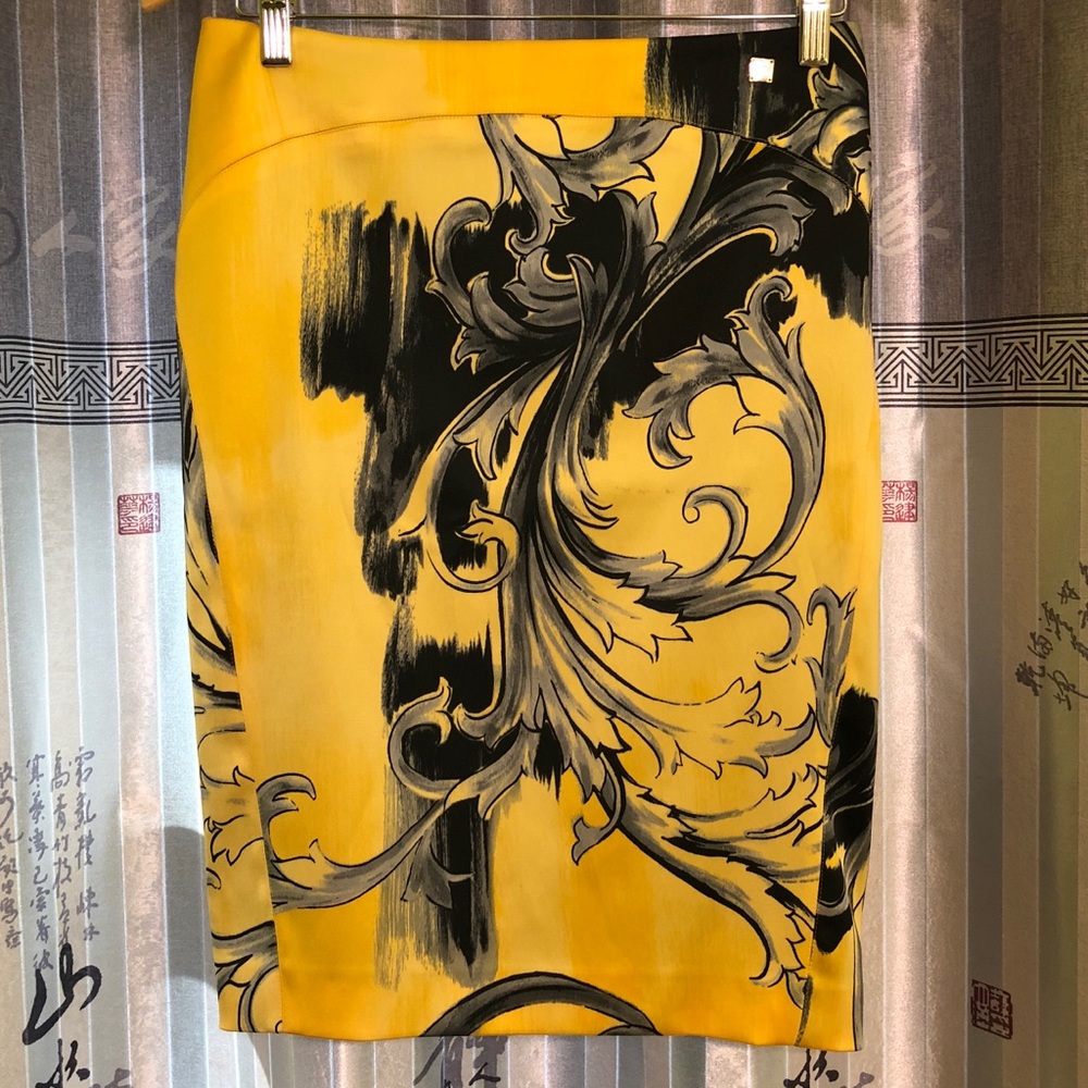 Versace Collection Print Silk Skirt